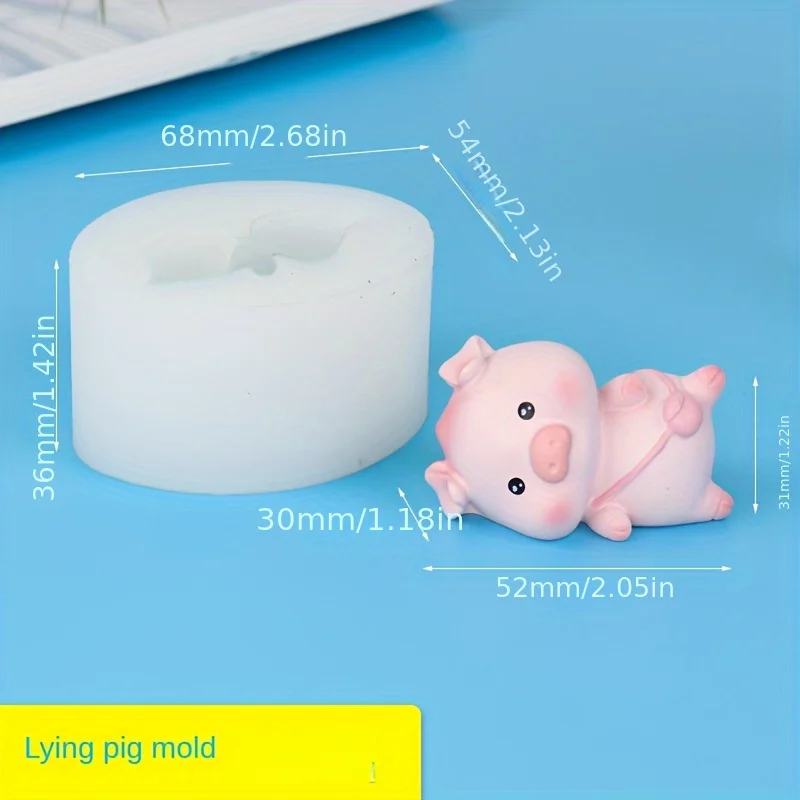4pcsCute Pig Mold with Different Shapes，Silicone Mold Set Animal Shape，Soft and Elastic，Perfect for Resin、Wax and Clay Making