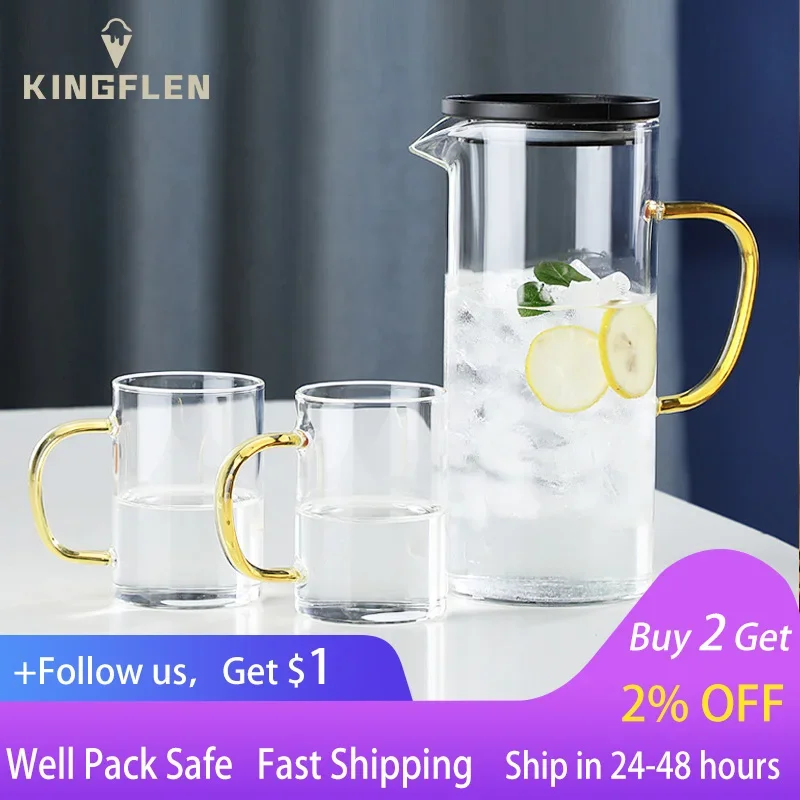 

600ml Nordic Cold Kettle Set Transparent Creative Household High Borosilicate Cold Kettle Water Cup Glass Cold Kettle