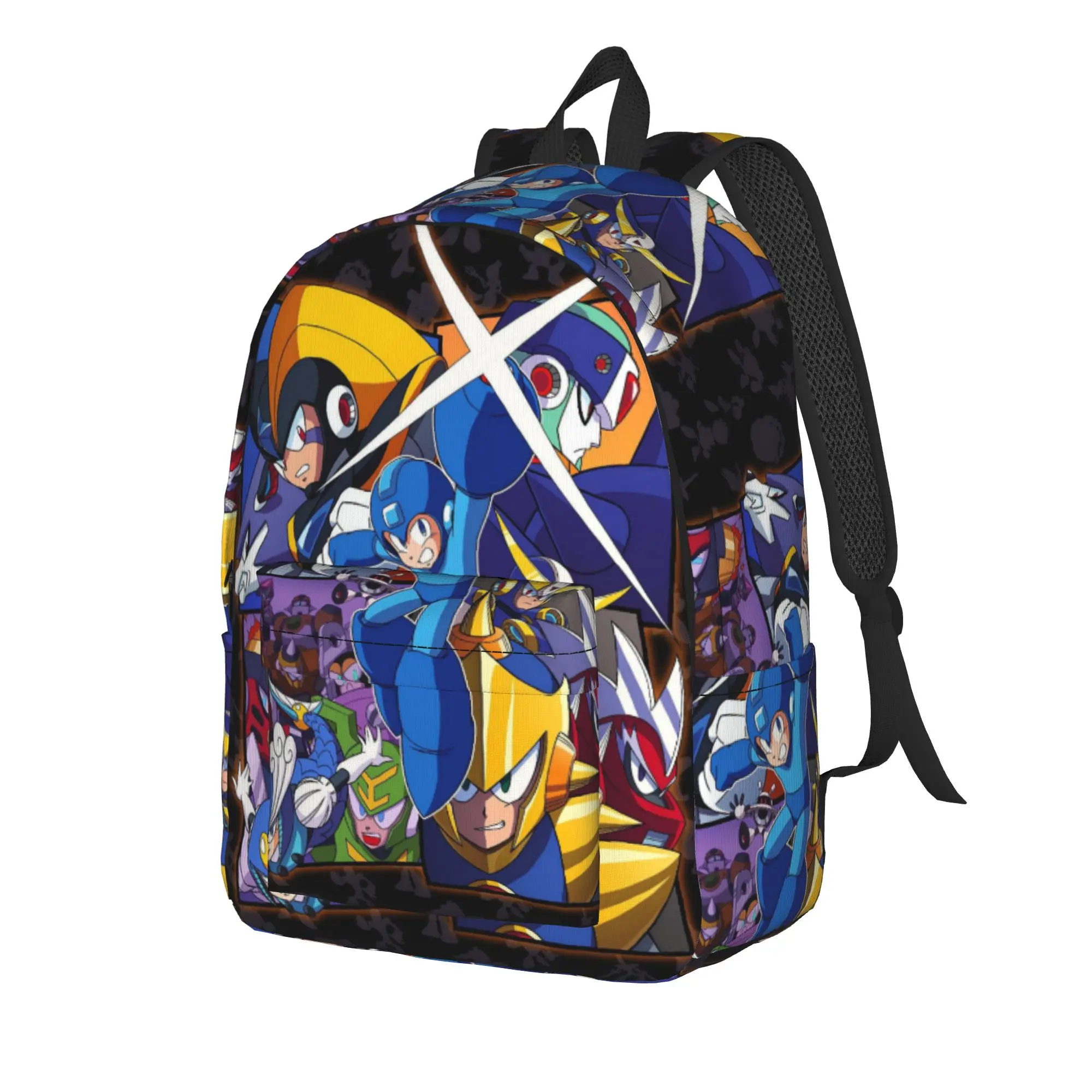 Mega man Backpack  Workout Backpacks Teen Colorful Soft School Bags Casual Rucksack
