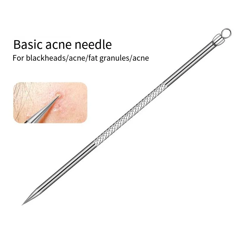 5pcs Comedondrukker Puistje Popper Tool Acne Naald Verwijderen Behandeling Whitehead Popping Zit Neus Gezicht Smet Extractor Tool