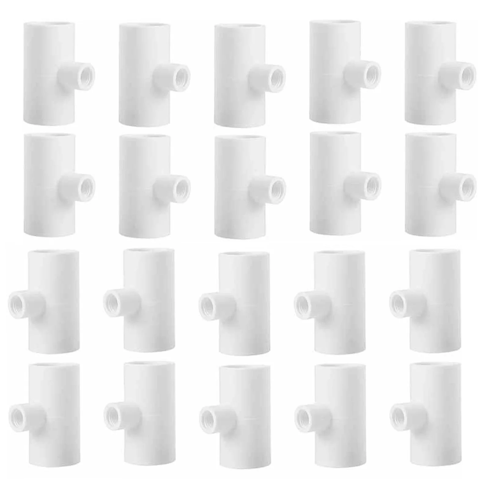 Automatic Poultry Waterer PVC Tee Fittings 20 Pack for Efficient Water Distribution to Chickens and Other Livestock
