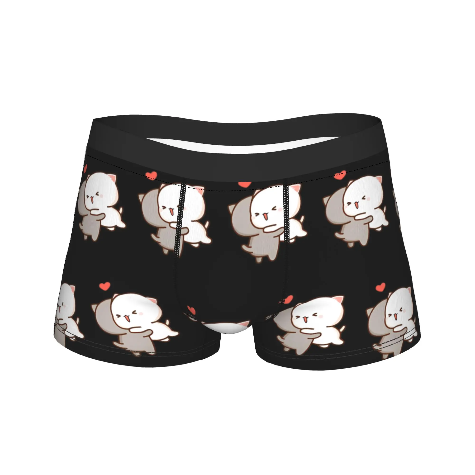 

Dudu Bear And Bubu Panda Playing Together Trunk Kawaii Cartoon Pouch Underwear Trenky Boxer Brief Men's Panties Plus Size 2XL