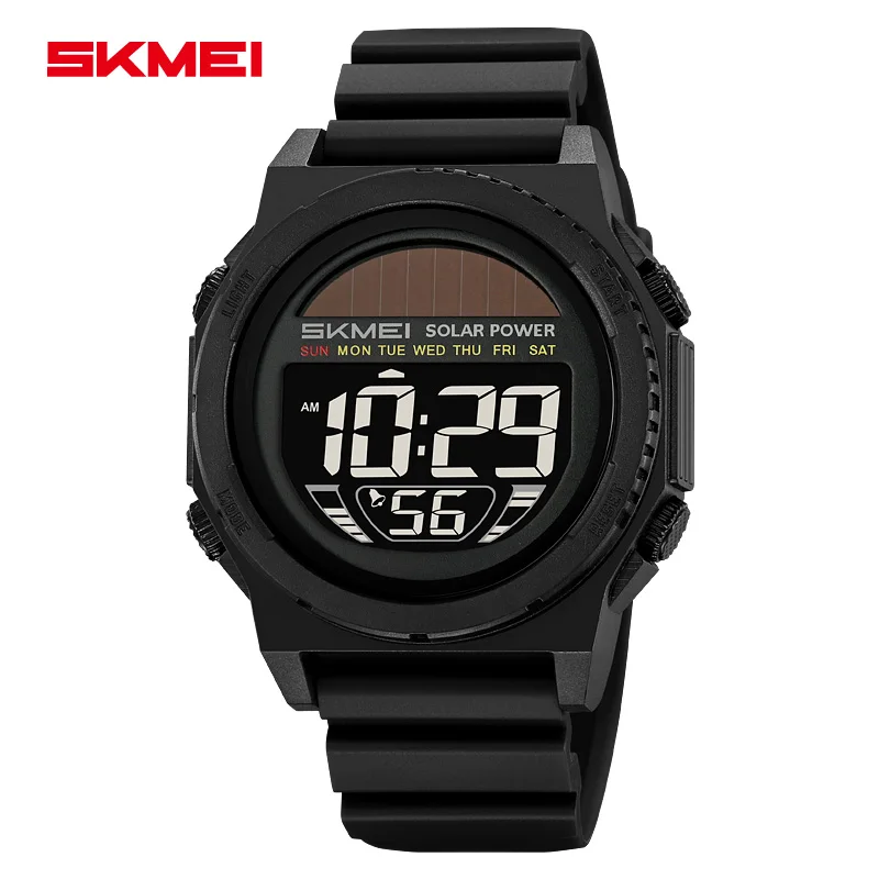 SKMEI 2358 Casual 5Bar Waterproof Chrono Solar Energy Wristwatch Clock Reloj Hombre Digital Sports Electronic Watches For Men