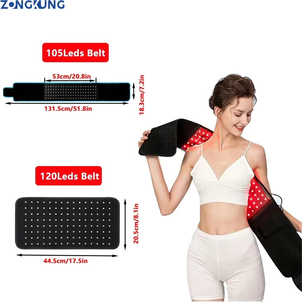 Red Light Body Sculpting Device Belt 660&850nm Muscle Relaxation Waist Back,Wrist,Shoulder Slimming Reduce Fatigue Home Used