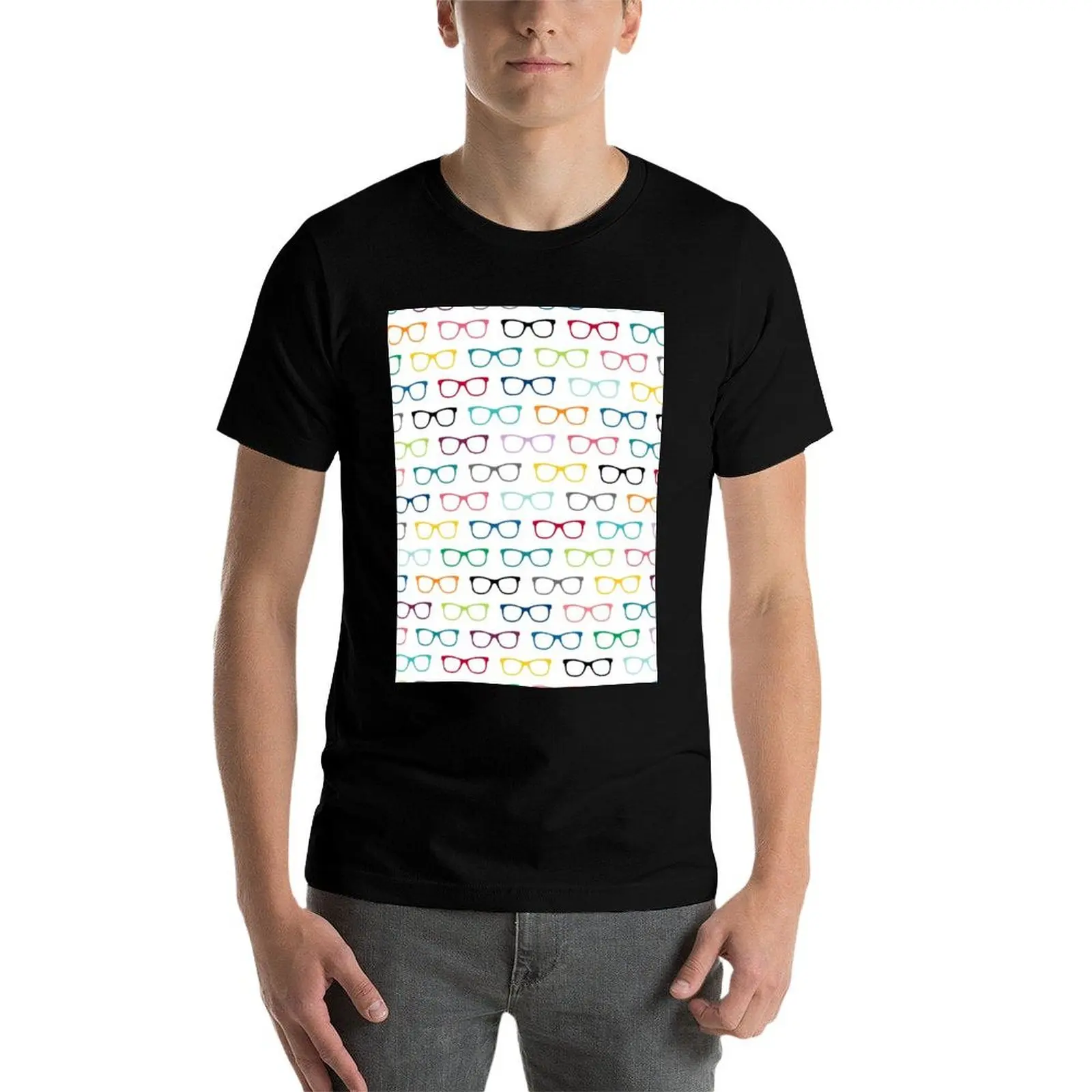 Hipster Glasses Geek Pattern T-Shirt Casual Pattern Print Tee Shirt view 4