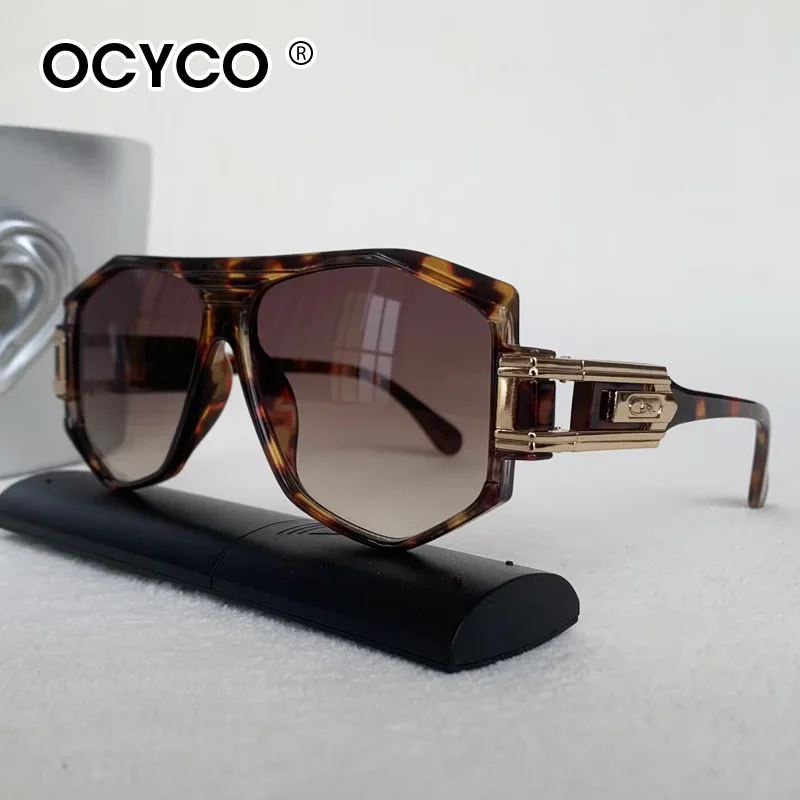 OCYCO Neue Große Rahmen-Punk-Sonnenbrille für Männer und Frauen Luxusmarke Vintage-Brillen Klassische Polygon-Metall-Sonnenbrille UV400