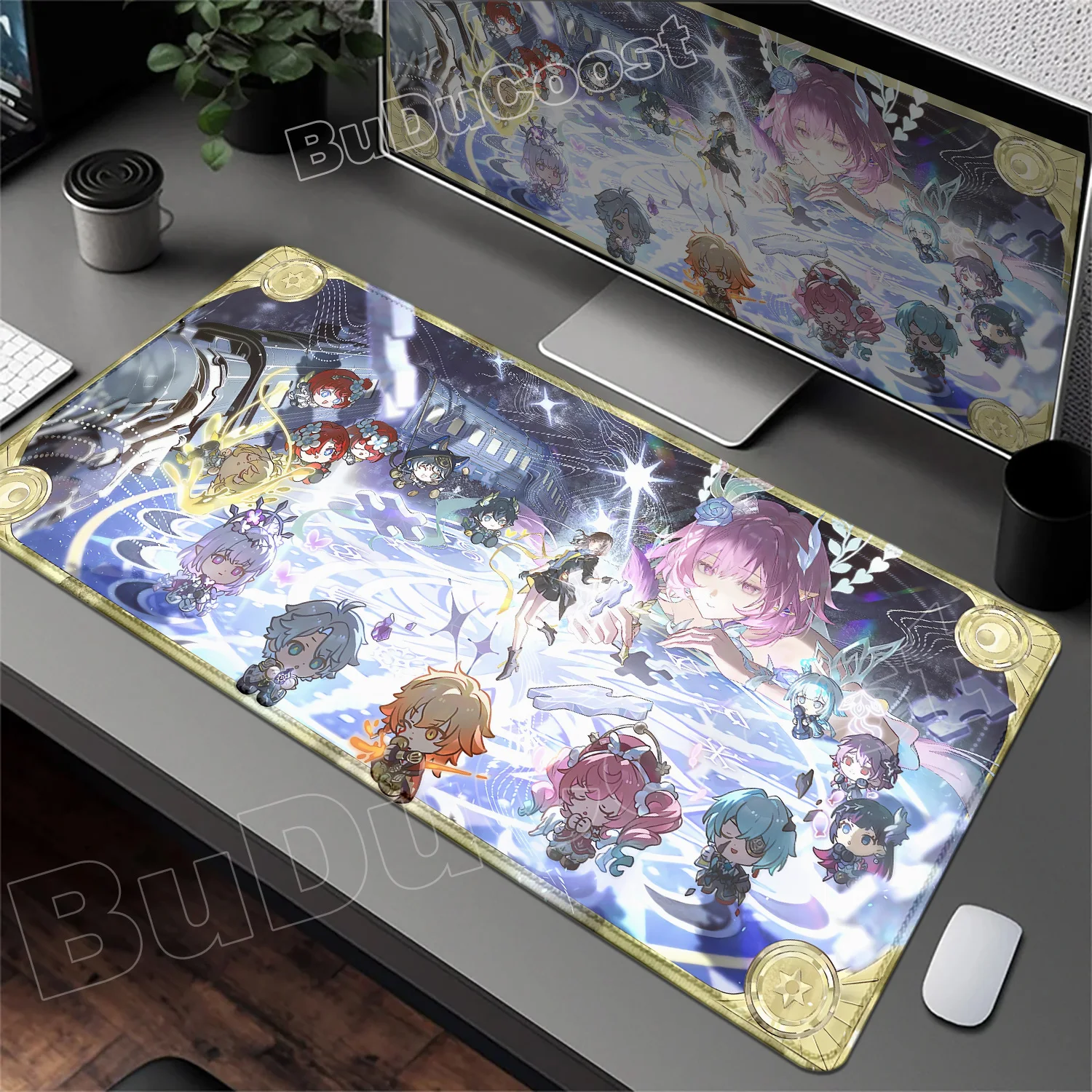 

Anime Amphoreus Mouse Pad Gaming Honkai Star Rail Chrysos Heir Desk Mat Computer Accessories Mousepad Stitch Edge Keyboard Mat