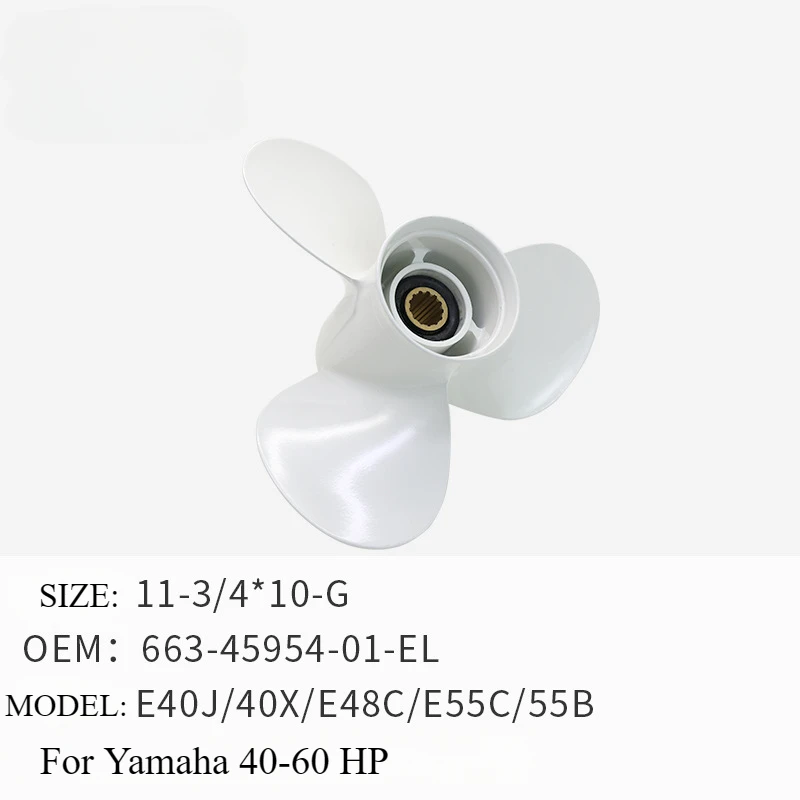 

Outboard Aluminum Alloy Propeller for Yamaha 40-60 HP 11 3/4X10-G 663-45954-01-EL 11 3/4*10-G E40J/40X/E48C/E55C/55B