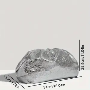 Metallische Kupplung für Frauen, Silber und Goldtasche, geeignet für Hochzeitsfeier, Weihnachten, Valentinstag und Abendessen 8 Haupt Silber Silber Sales Wedding - №2