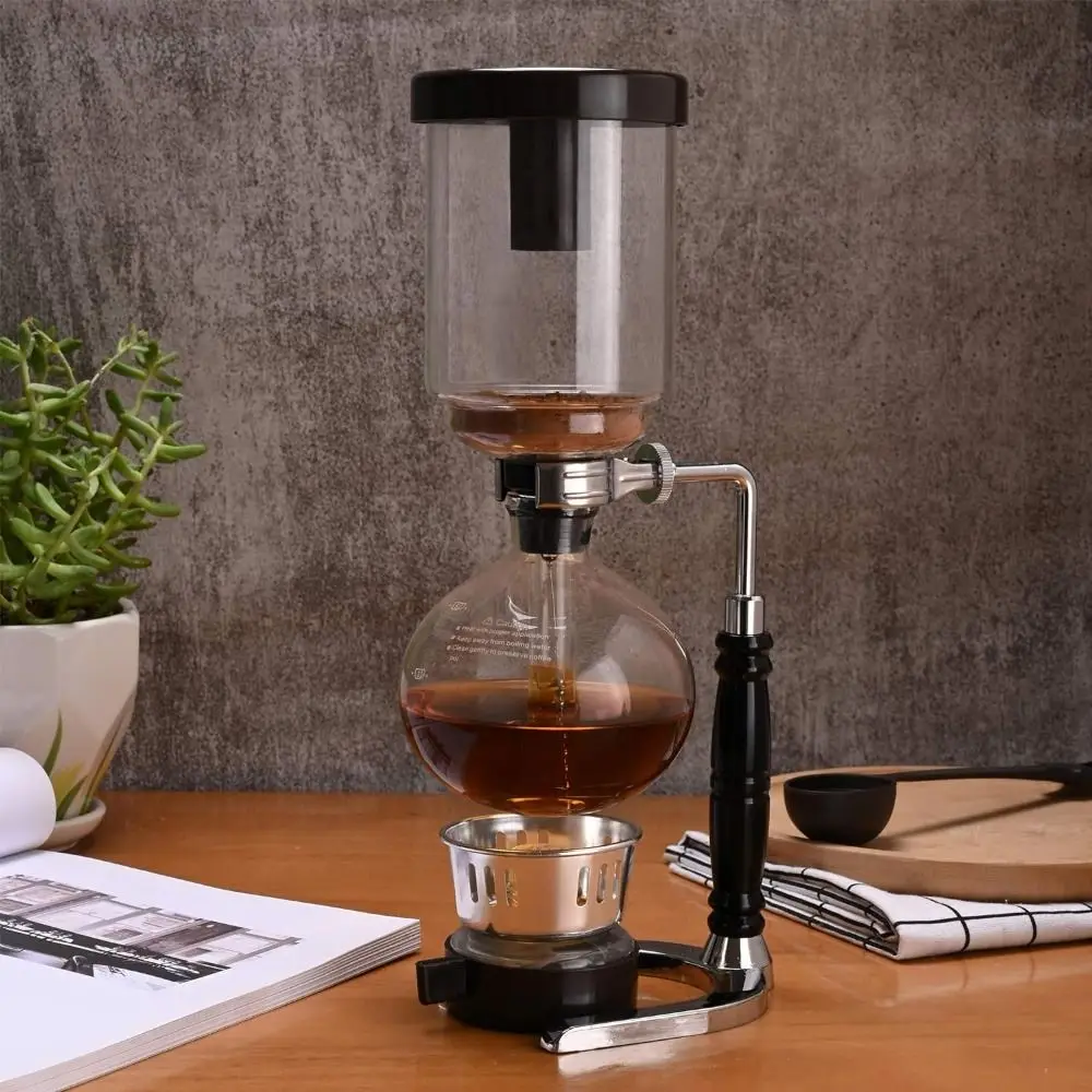 

Heat-Resistant Filtered Siphon Coffee Maker 3/5 Cups Vintage Vacuum Coffee Brewer Gravity Clear Reusable Cloth Filter Coffee Pot