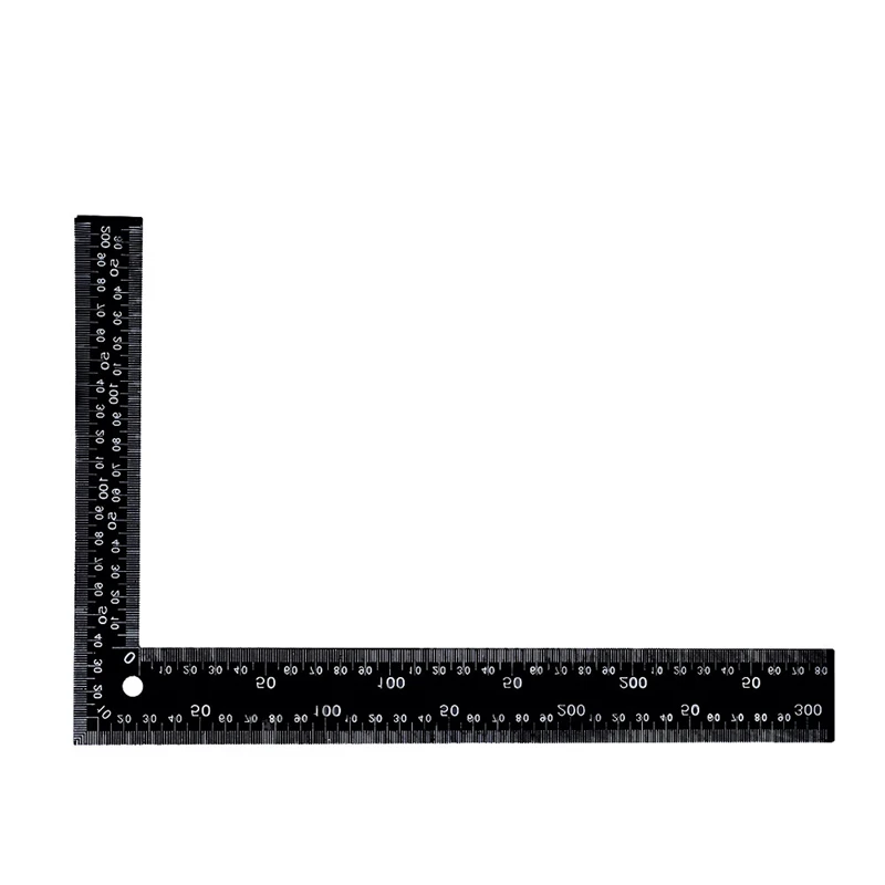 L Square Ruler Carpenter Square Framing Ruler Tools Black Tempered Metal Steel Measuring Sewing Tools Scale