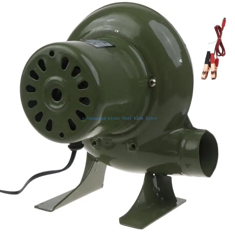 

E7CC 12V Electric Blower Portable Iron Barbecue Fan DC12V Clips BBQ Fan 2800RPM Black