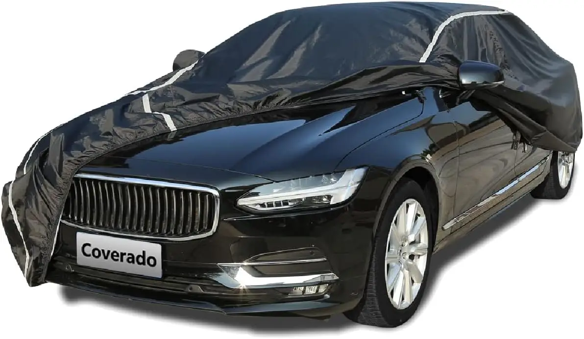 

All Weather Car Cover Waterproof Snow Hail UV Protection for Sedan 191-200 Inches with Door Zipper