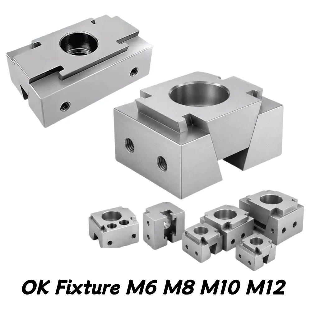 100% Original OK Vise Precision Wedge Clamp M6 M8 M10 M12 M14 M16 CNC Multi Station Fixture Single Double Side Clamping Block