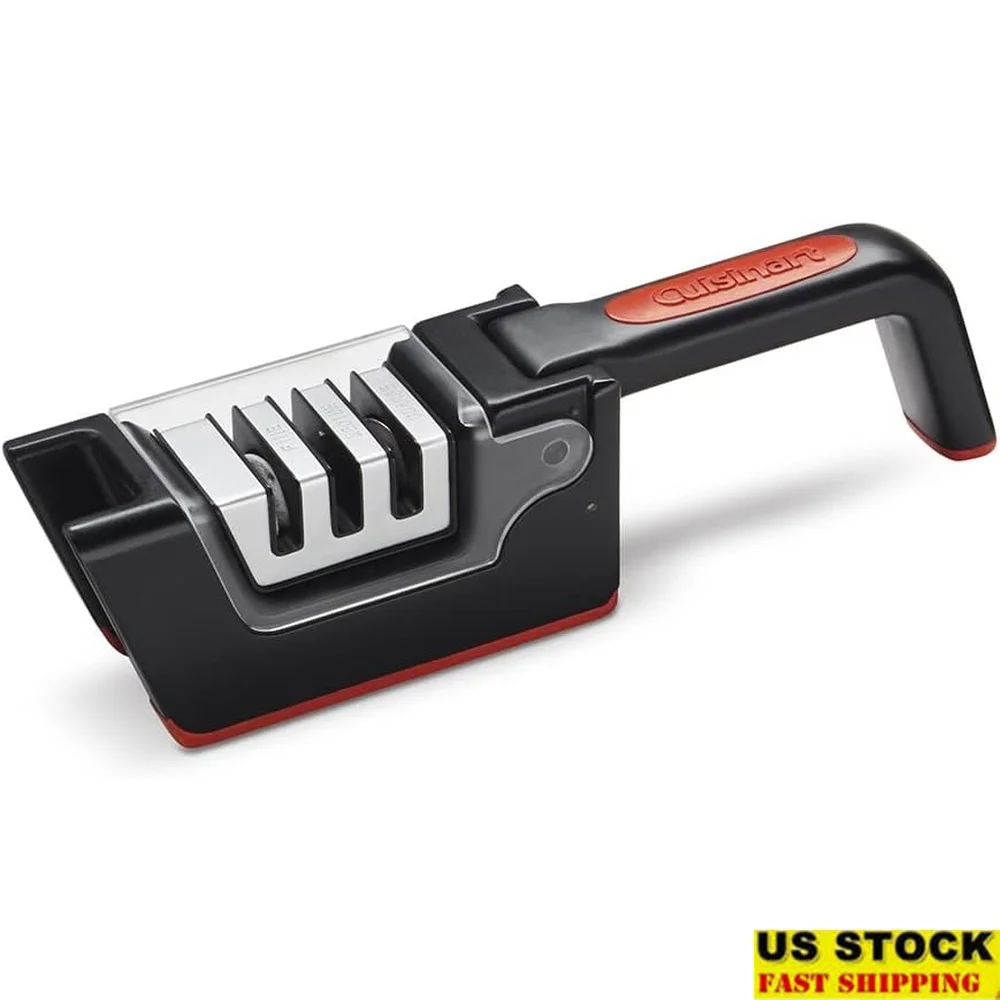 

Складная точилка для ножей с 3 слотами и прочной ручкой, силиконовое основание, 3-ступенчатый инструмент для заточки, реставрация кромок для кухни