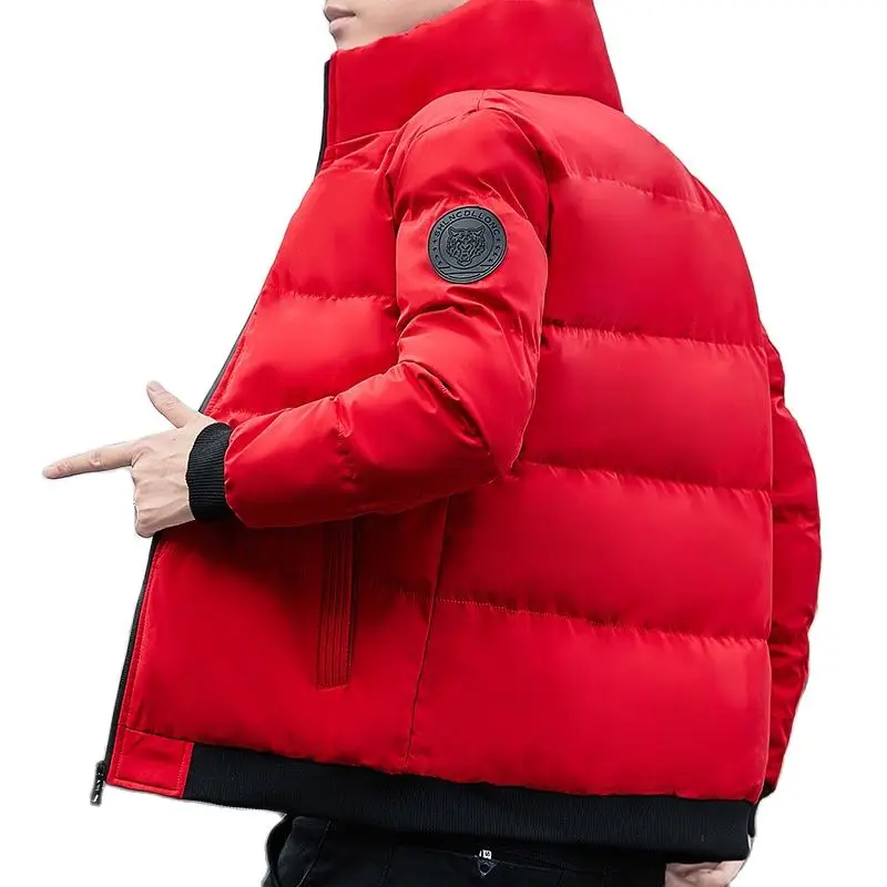 2022 inverno nova meia-idade e jovem espessamento quente oversized gola masculina algodão acolchoado jaqueta