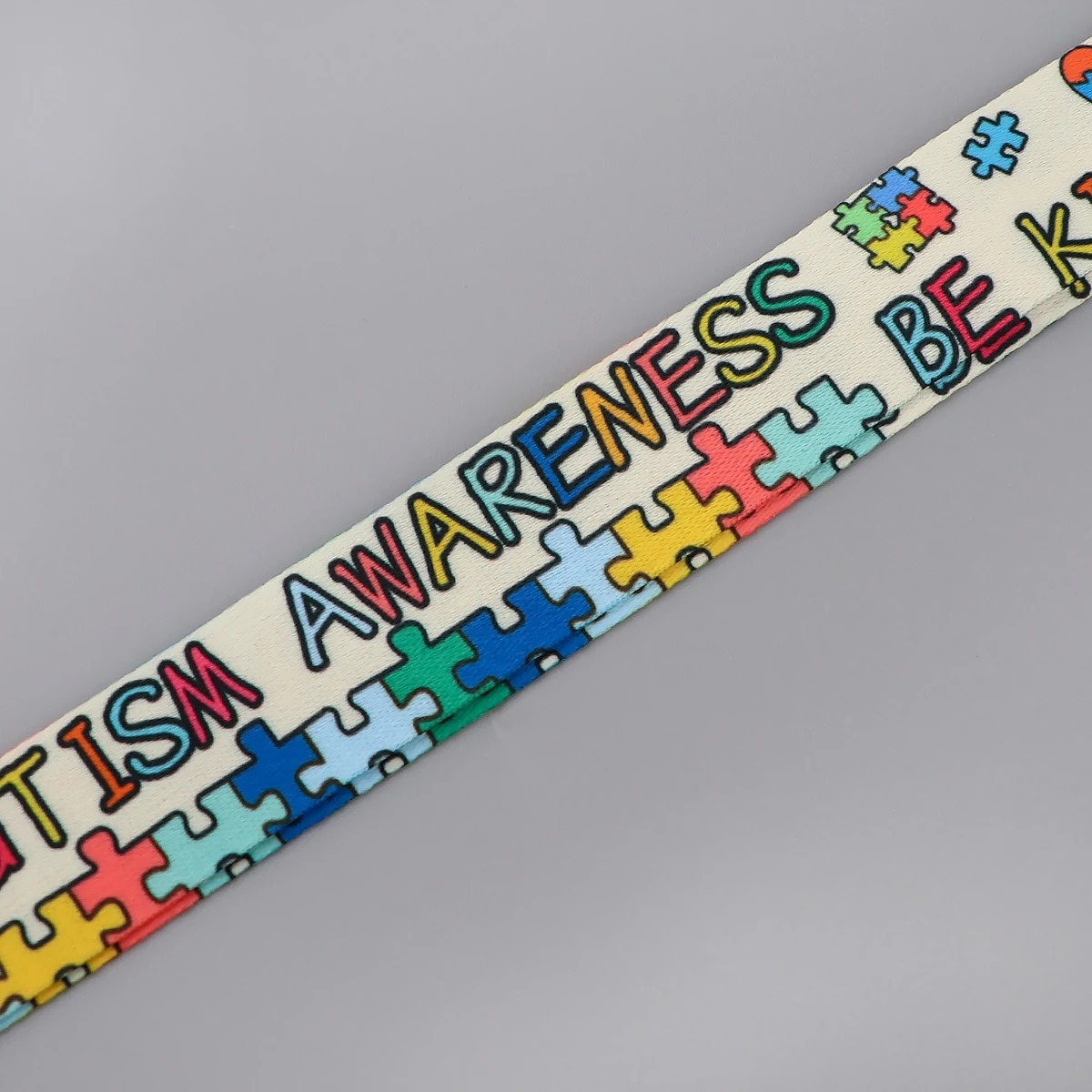 KKZ776 Rainbow Lanyard Card ID Holder Car KeyChain Autism Puzzle ID Card Pass Gym Phone Badge Doctor Key Ring Holder Jewelry