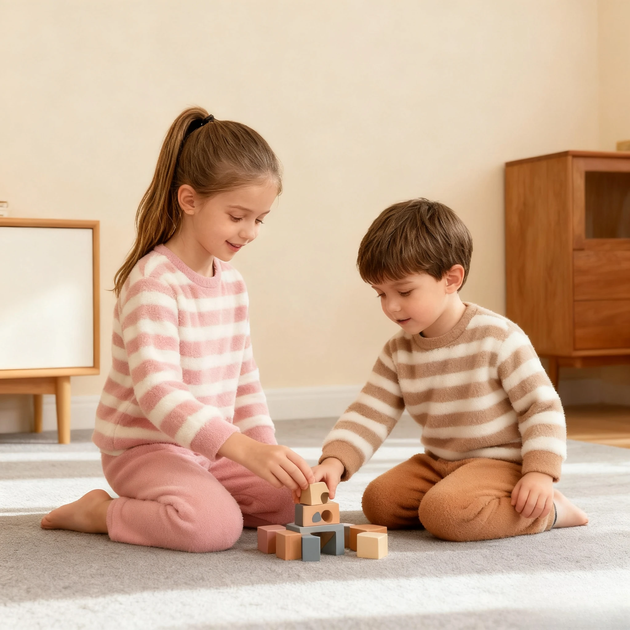 

Teenage Kids Flannel Pajamas Set Winter Warm Fleece Family Sleepwear Boys Girls Christmas Homewear Parent-Child Matching PJs