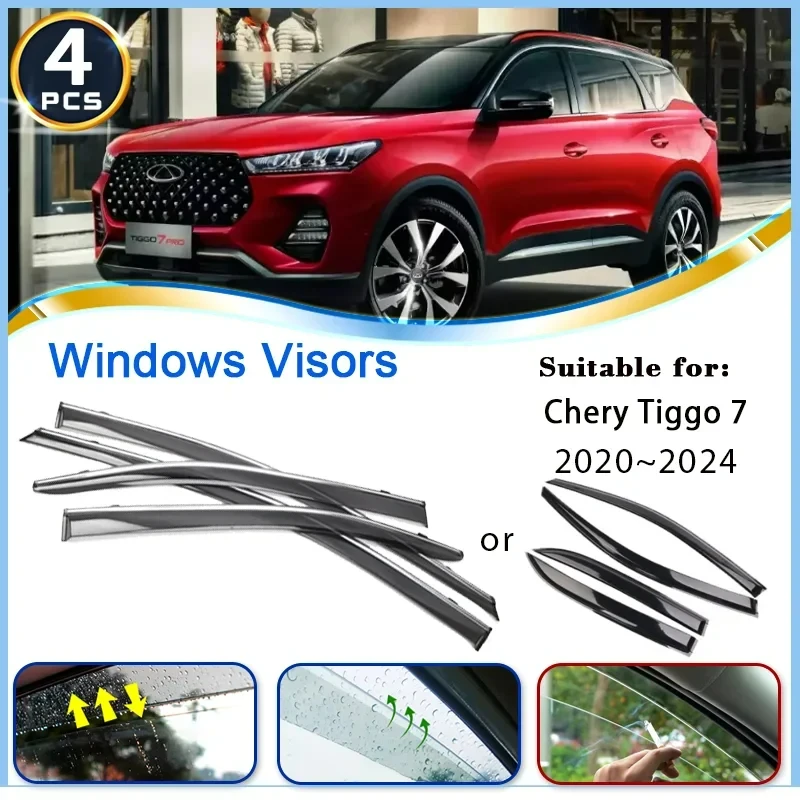 

Car Window Visor For Chery Tiggo 7 MK2 2020 2021 2022 2023 2024 Sun Rain Rainproof Deflector Shelter Rain Guard Auto Accessories