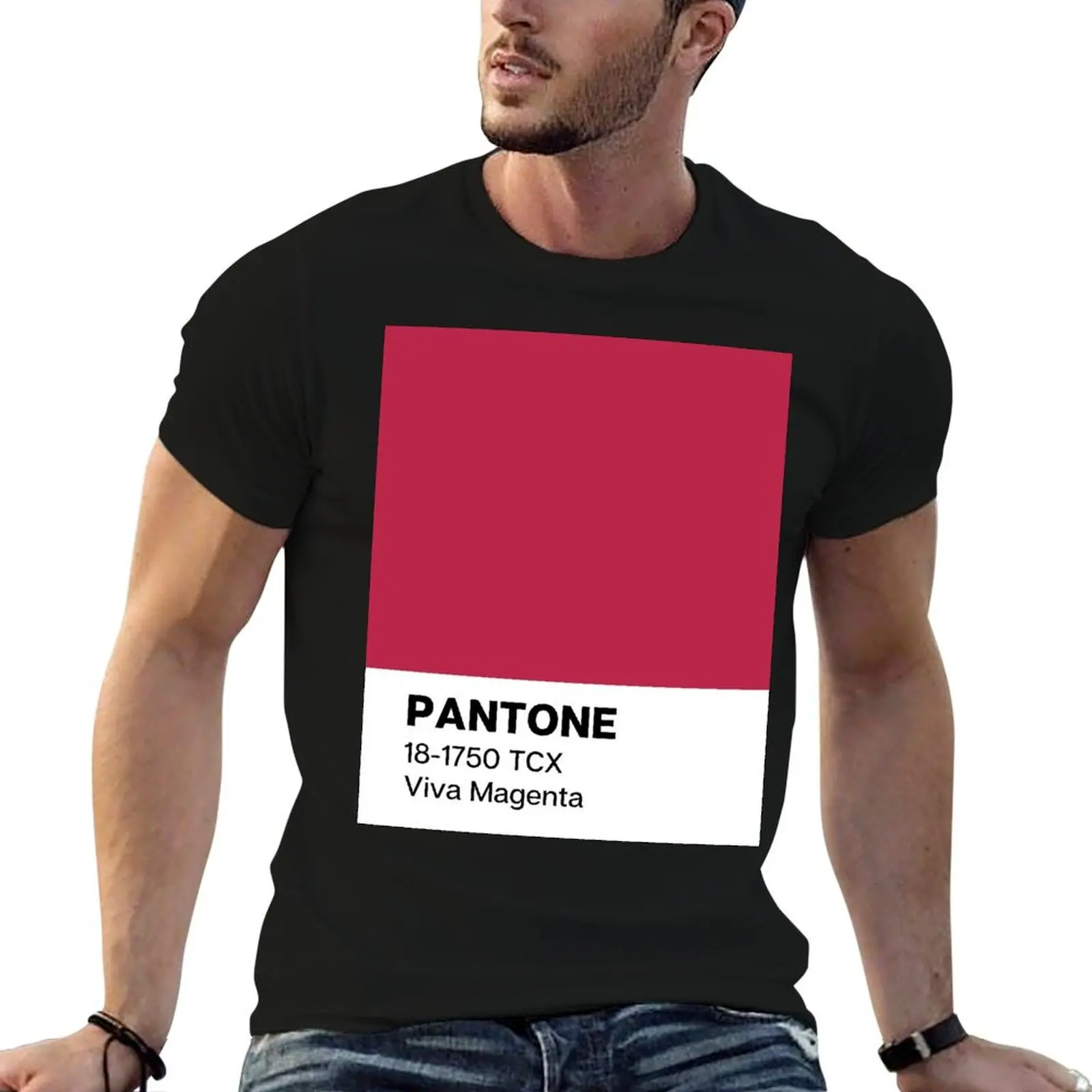 Pantone Viva Magenta T-Shirt street wear graphic tee shirt workout shirts for men