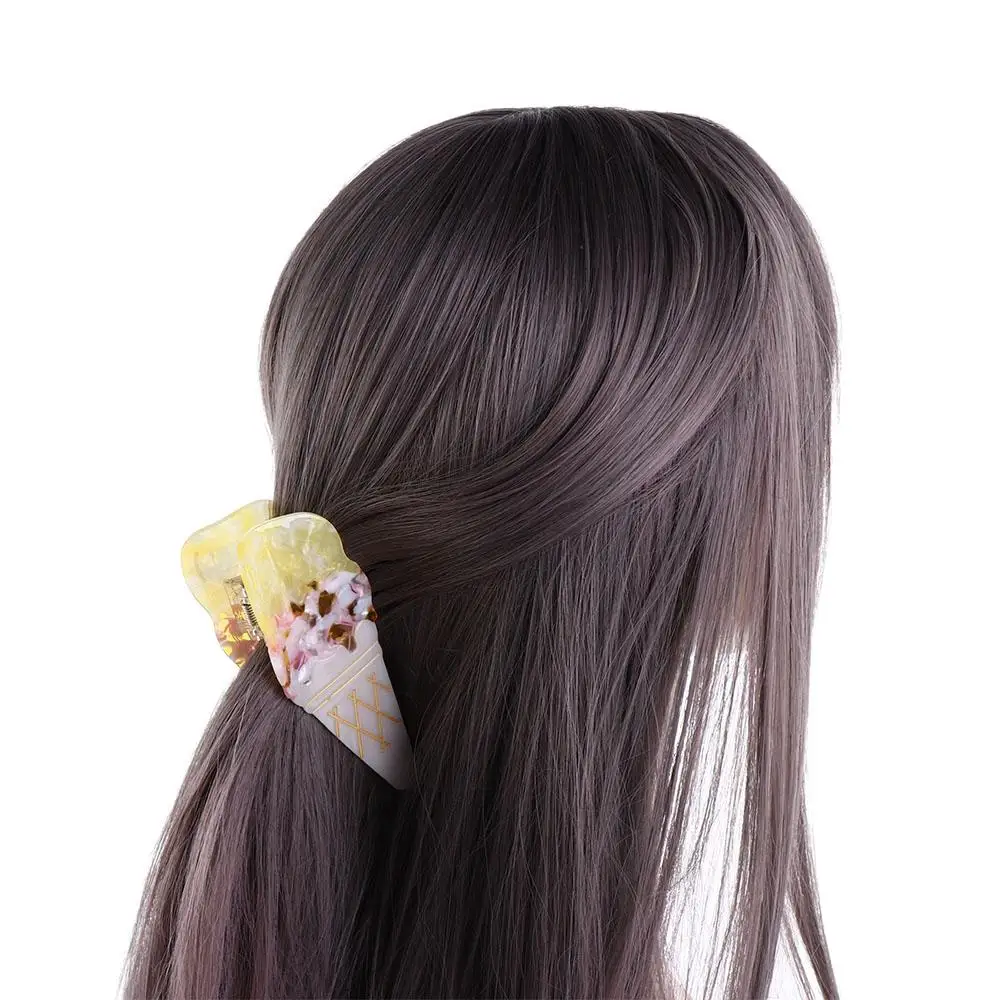 Blue Ice Cream Acetate Hair Claw Summer Cartoon Juice Cocktail Hair Clip Headdress All-match Acetic Acid Shark Clip Women