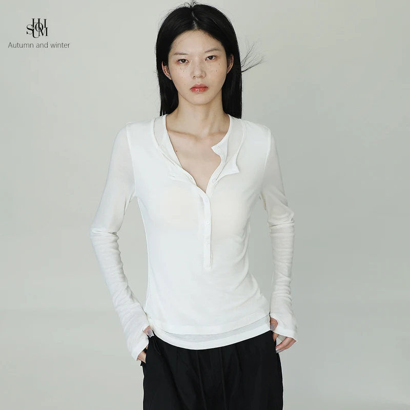 

American Sle Long Sve White T-irt Women's Slim Fit Inner And Outer Wear Base irt Silk Wool Top Skin Friendly Breathable