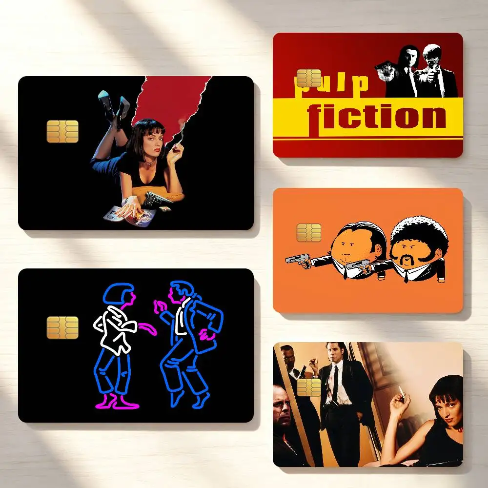 Movies P-Pulp Fiction Credit Card Sticker Waterproof Anti-Scratch 4PCS Bank Debit Traffic Cover Decoration