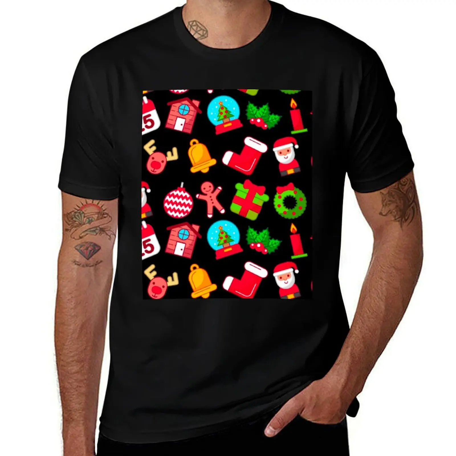 

cotton for t t men funny 100% T-Shirt Christmas Pattern shirts graphic for t shirt man shirts man cotton luxury brand