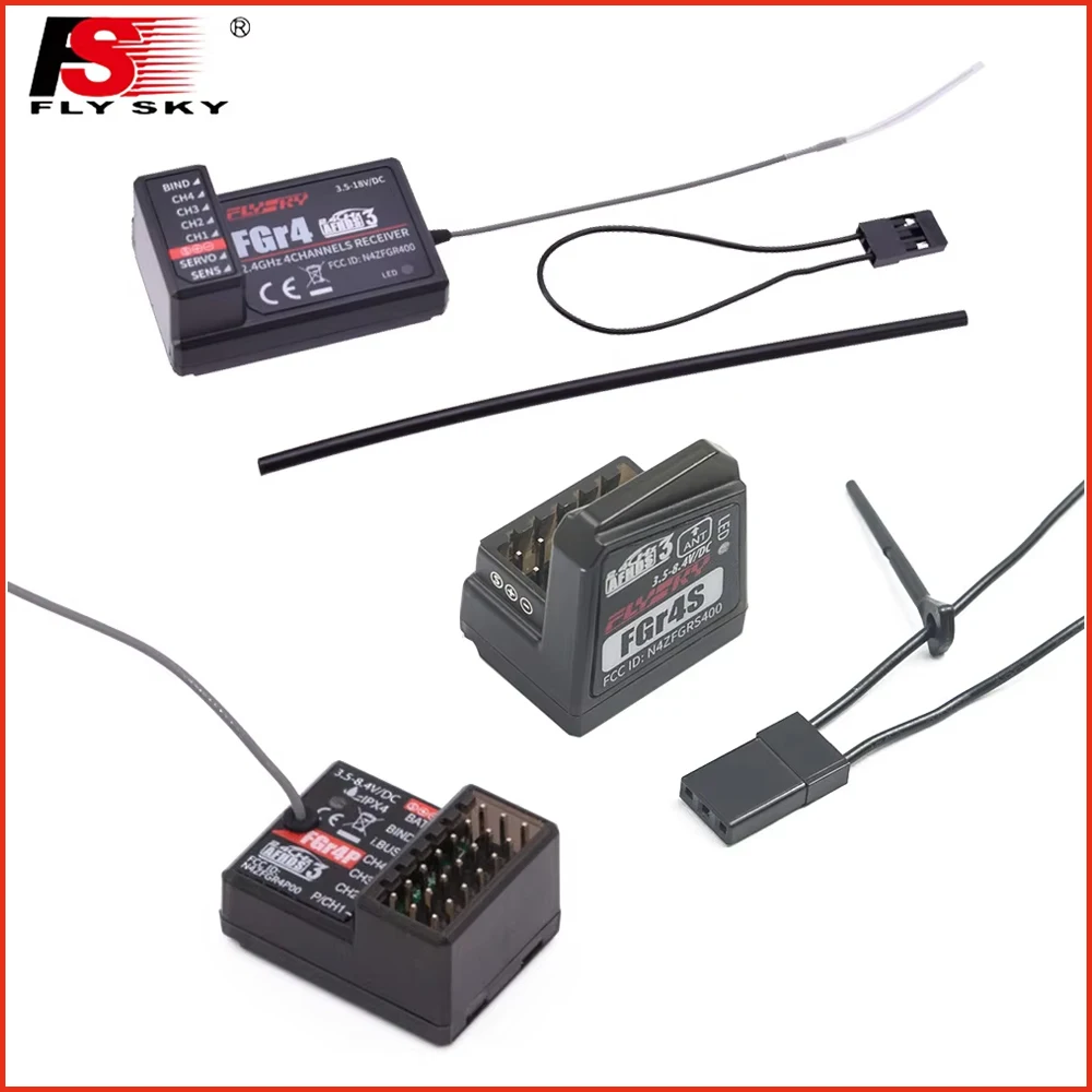

Flysky FGR4/FGR4S/FGR4P Receiver Single Antenna Bidirectional Four-way PPM/IBUS For FS-NB4 Remote Control Transmitter Quadcopter