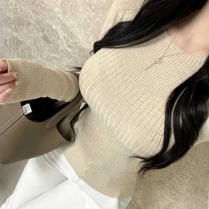 South korea Dongdaemun New Sle One for Personal Retention ~ Sexy Slimming Tight Base Knit Women's Top