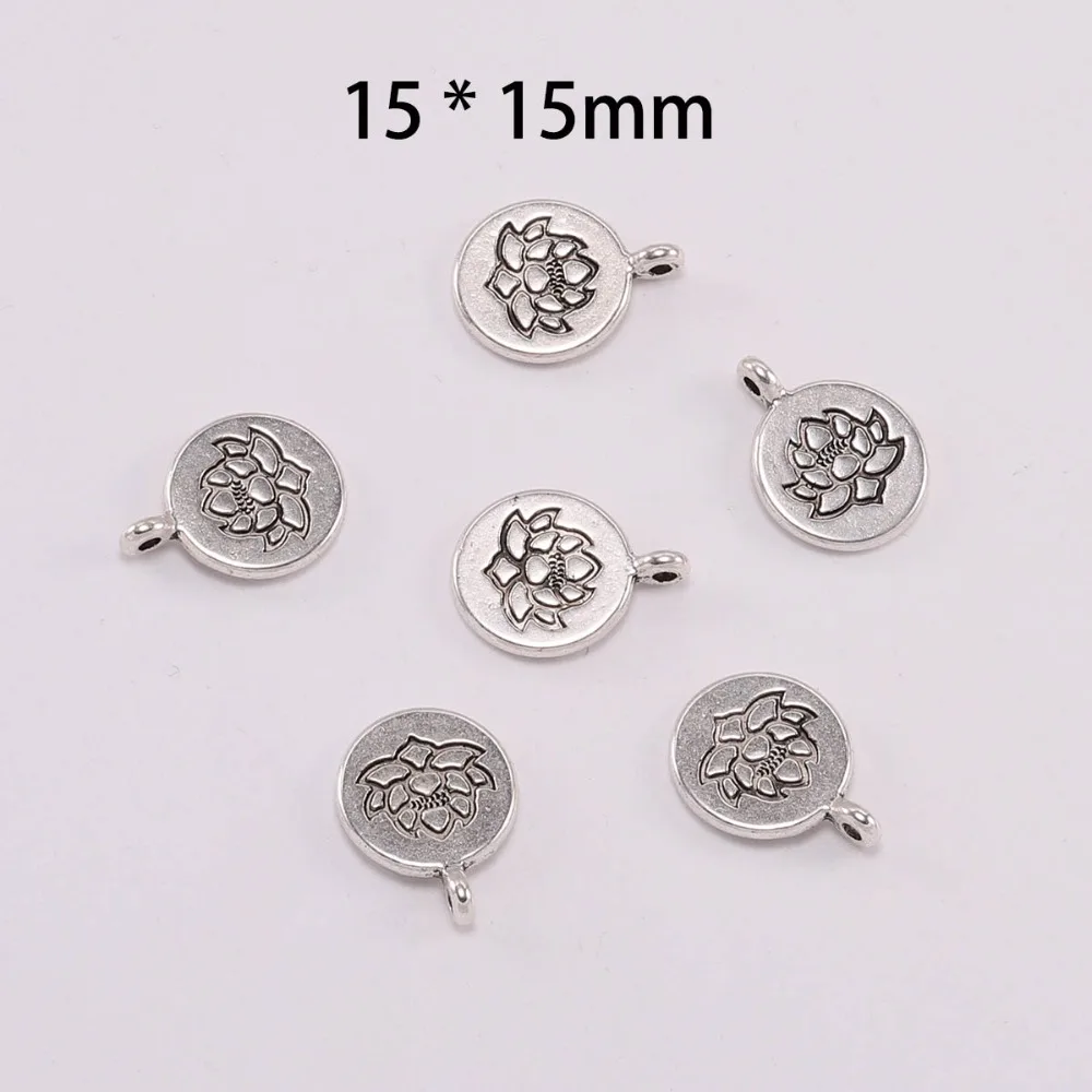 10Pcs/lot ZincAlloy Tibetan Plated Yoga OM Buddha Lotus Charm Style Pendants For DIY Bracelet Jewelry Making Finding Accessories