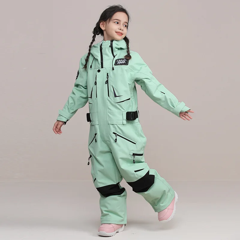 

New Children's One-piece Skiing Suit Boys Windproof Warm Waterproof Wear Resistant Skiing Suit Girls Outdoor Loose Skiing Suit