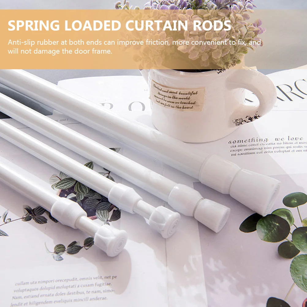 

2pcs Adjustable Telescopic Curtain Rod for Bathroom Door Window Tension Pole Heavy Duty Shower Rod Drying Clothes Hanger Space