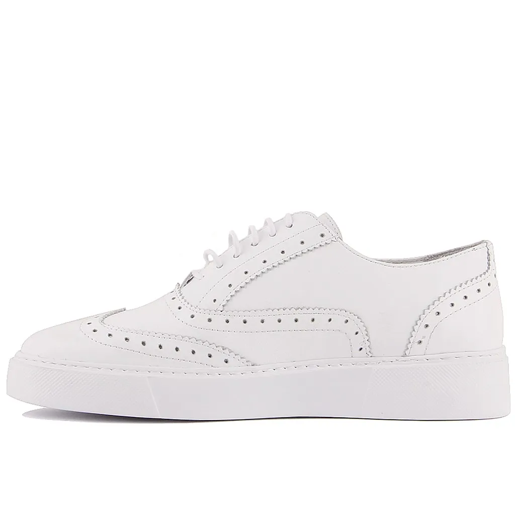 Segel-Lakers Weiß Leder Lace-Up Männer Sneaker