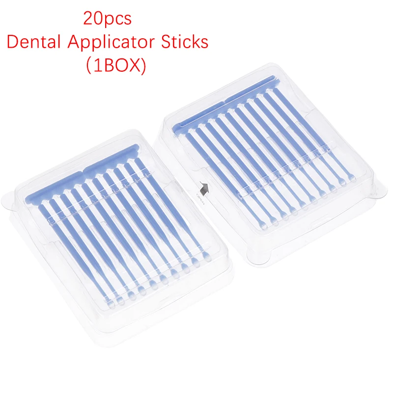 20Pcs Disposable Dental Applicator Sticks Adhesive Tip, Tooth Crown Porcelain Veneer Dental Materials Brush Applicator