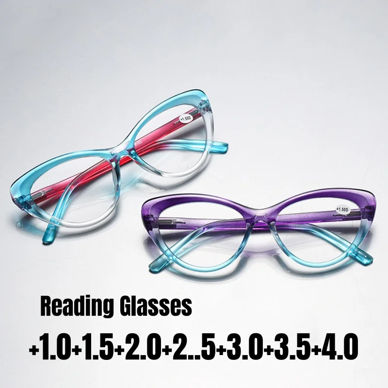 

Fashion Stylish Multicolor Reading Glasses Men Women Retro Lightweight Presbyopic Glasses Vintage Cat Eye Hyperopia Eyeglasses