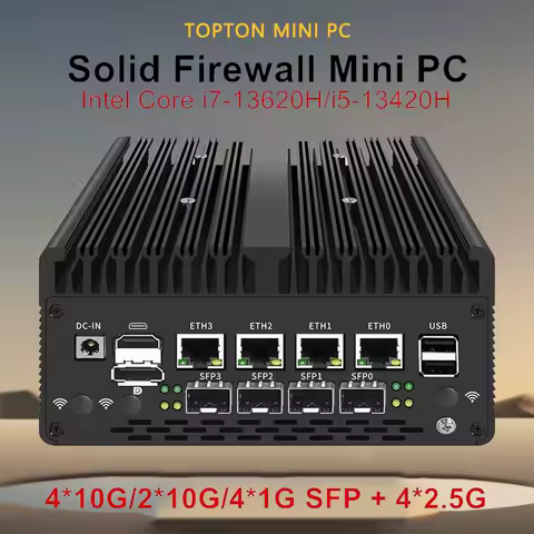 Super Deal Firewall Mini PC 4*/2*10G SFP+ Intel i7 13620H 8505 4xi226-V 2.5G 2*DDR5 NVMe Industrial Computer Home Server Proxmox