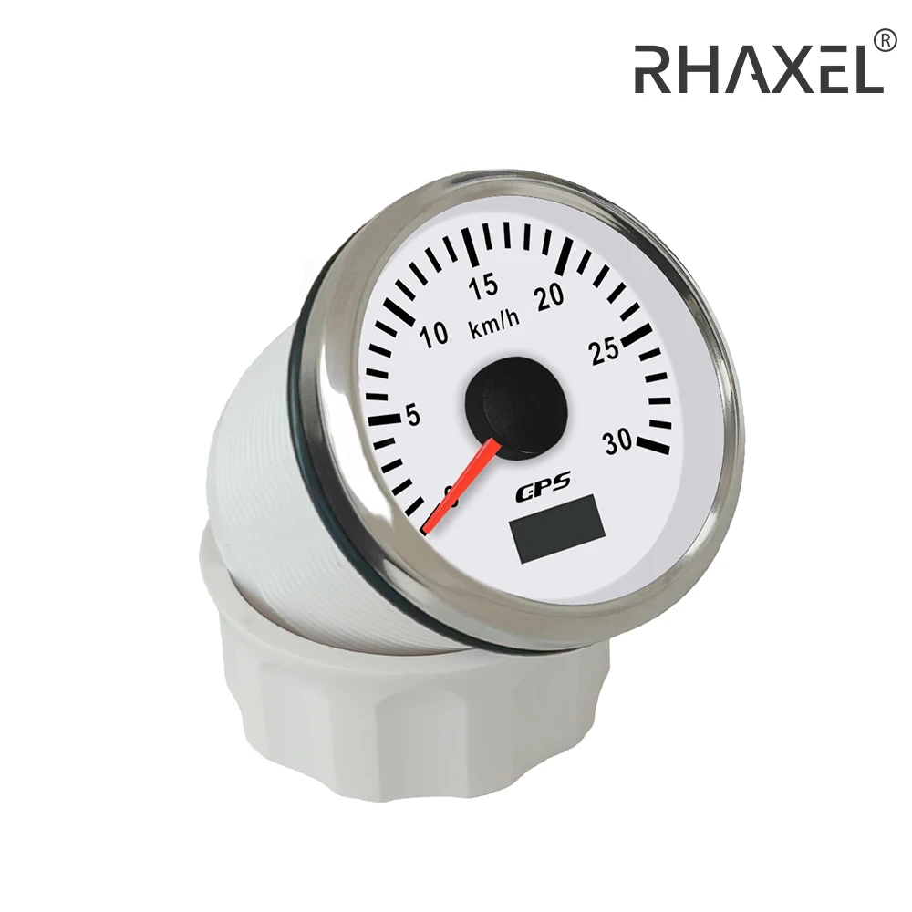 RHAXEL Marine Car Boat 2'' GPS Speedometer Odometer with Tripmeter GPS Antenna 7 Colors Backlight 12V 24V Waterproof