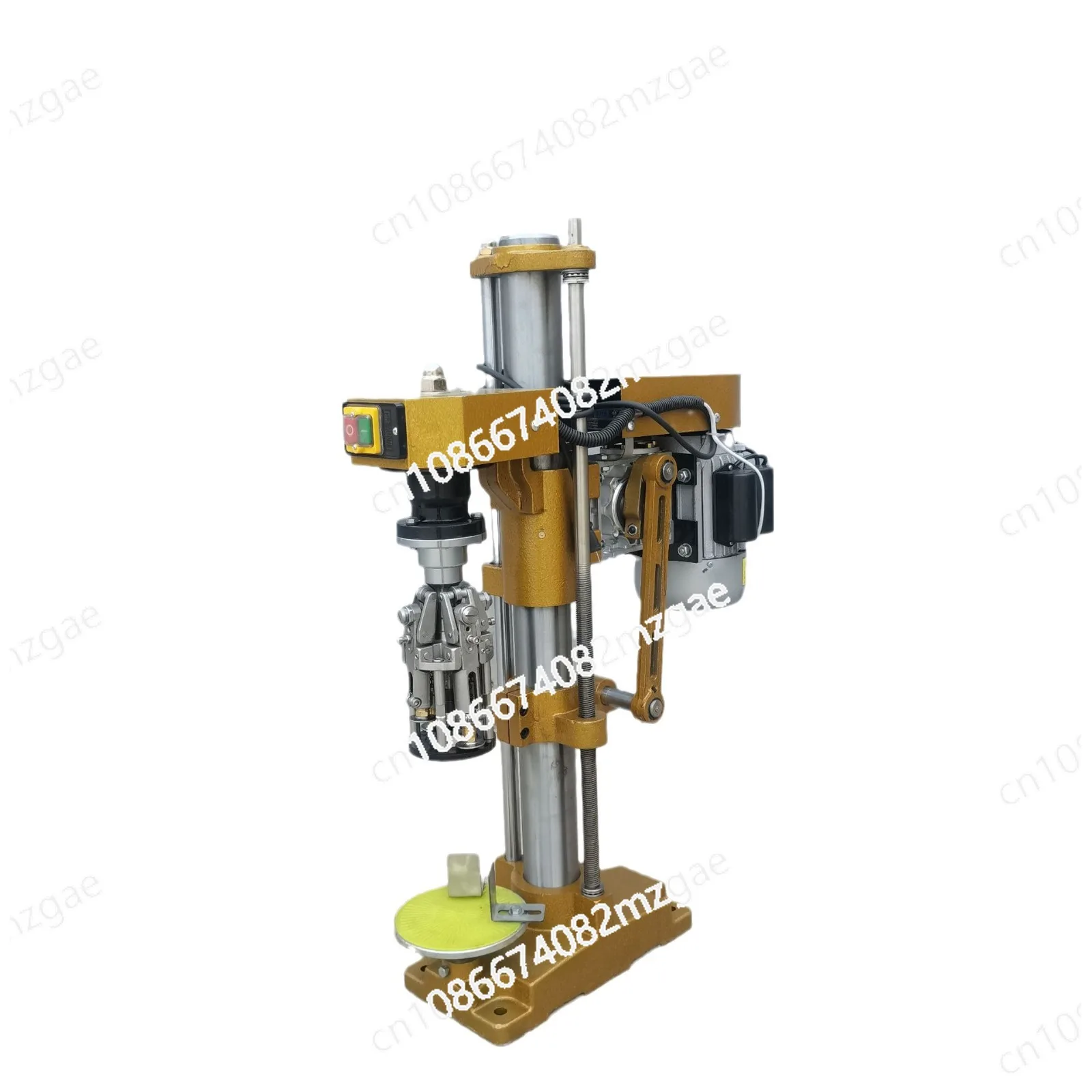 

Small semi-automatic glass bottle aluminum cap locking machine