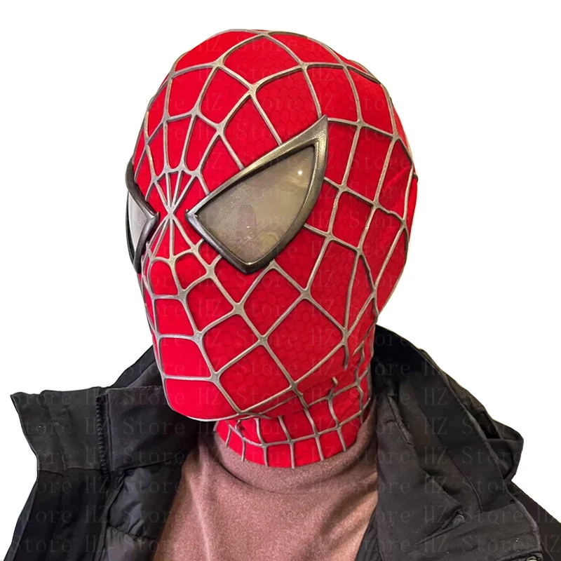 Marvel Spider-Man Sam Raimi Spiderman Mask with Faceshell & 3D Rubber Webs, Wearable Movie Prop Replica Halloween Cosplay Masks