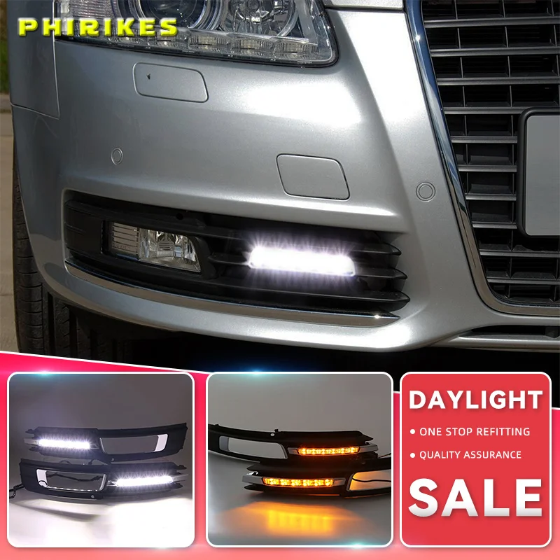 

For Audi A6L A6 C6 2009-2011 For Quattro RS Cabriolet Allroad Front LED Daytime Running Light DRL Light Fog Lamp Cover