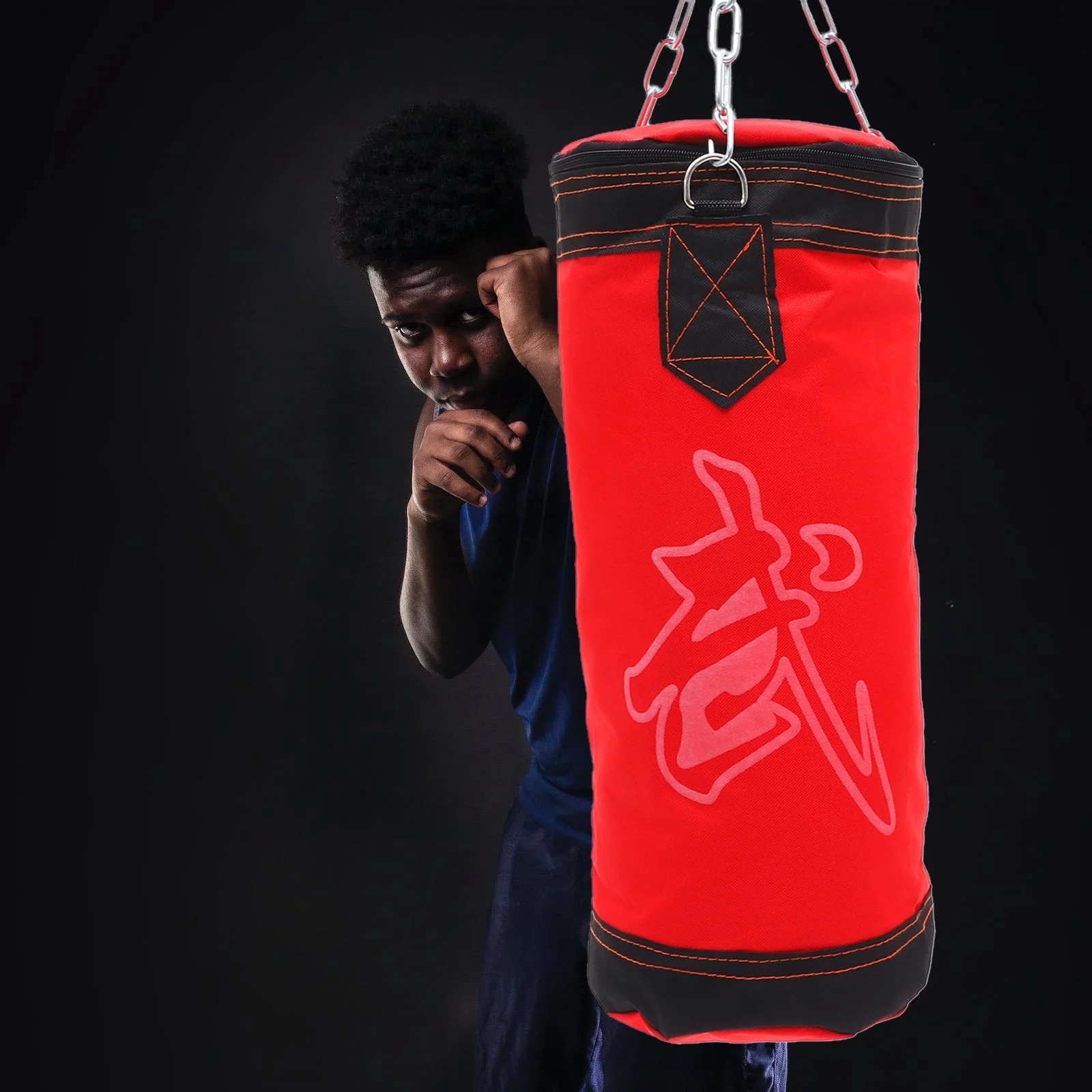 Saco de boxe de lona resistente Pu impermeável preenchível para treinamento de karatê saco de areia de treino de chute