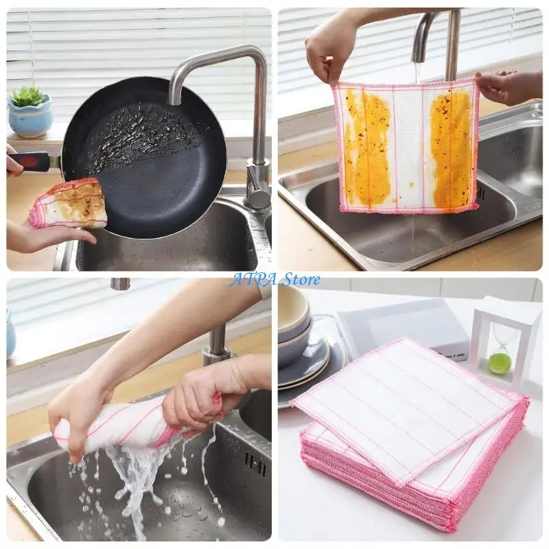 

U13C 8 Layer Heavy Duty Absorbent Cleaning Cloth For Home Commercial Industrial Use