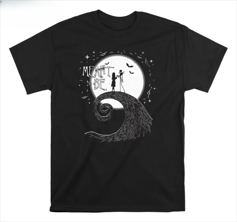 

Disney Jack Skellington Und Sally Meant Printed T-Shirt Mens Women Casual and Themed Activities Wear Unisex Cotton Short Sleeves