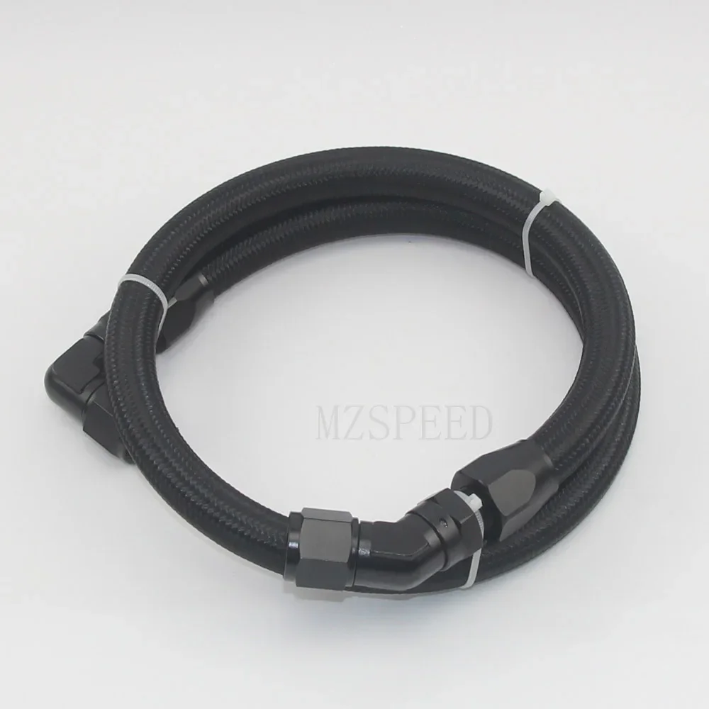 AN4 AN6 AN8 AN10 Fuel Hose Oil Gas Cooler Hose Line Pipe Tube Nylon Stainless Steel Braided Inside CPE Rubber 1M Custom length