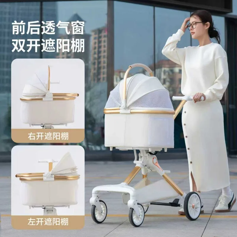 Pet Cart High Value Lightweight Stacking Cart Bag Separation Dog and Cat Trolley Going Out Trolley