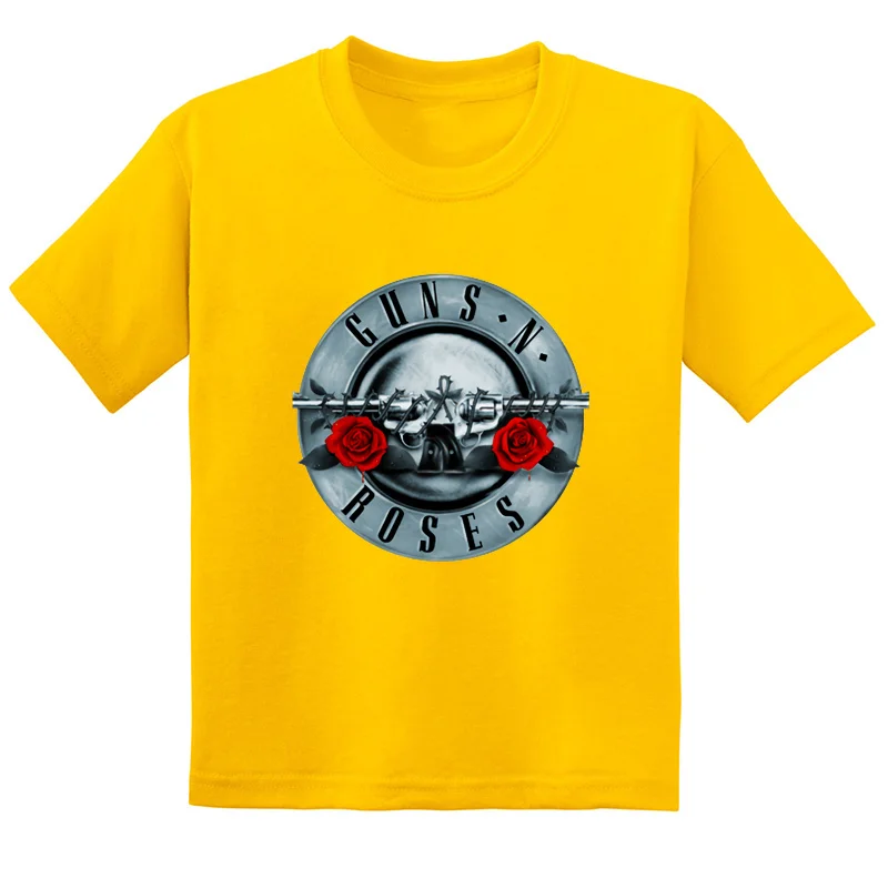Rock Band Gun N Roses Print Fashion Kids T-shirt Girls Clothes Summer Cotton Short Sleeve Baby Boys T Shirt Children's Clothing
