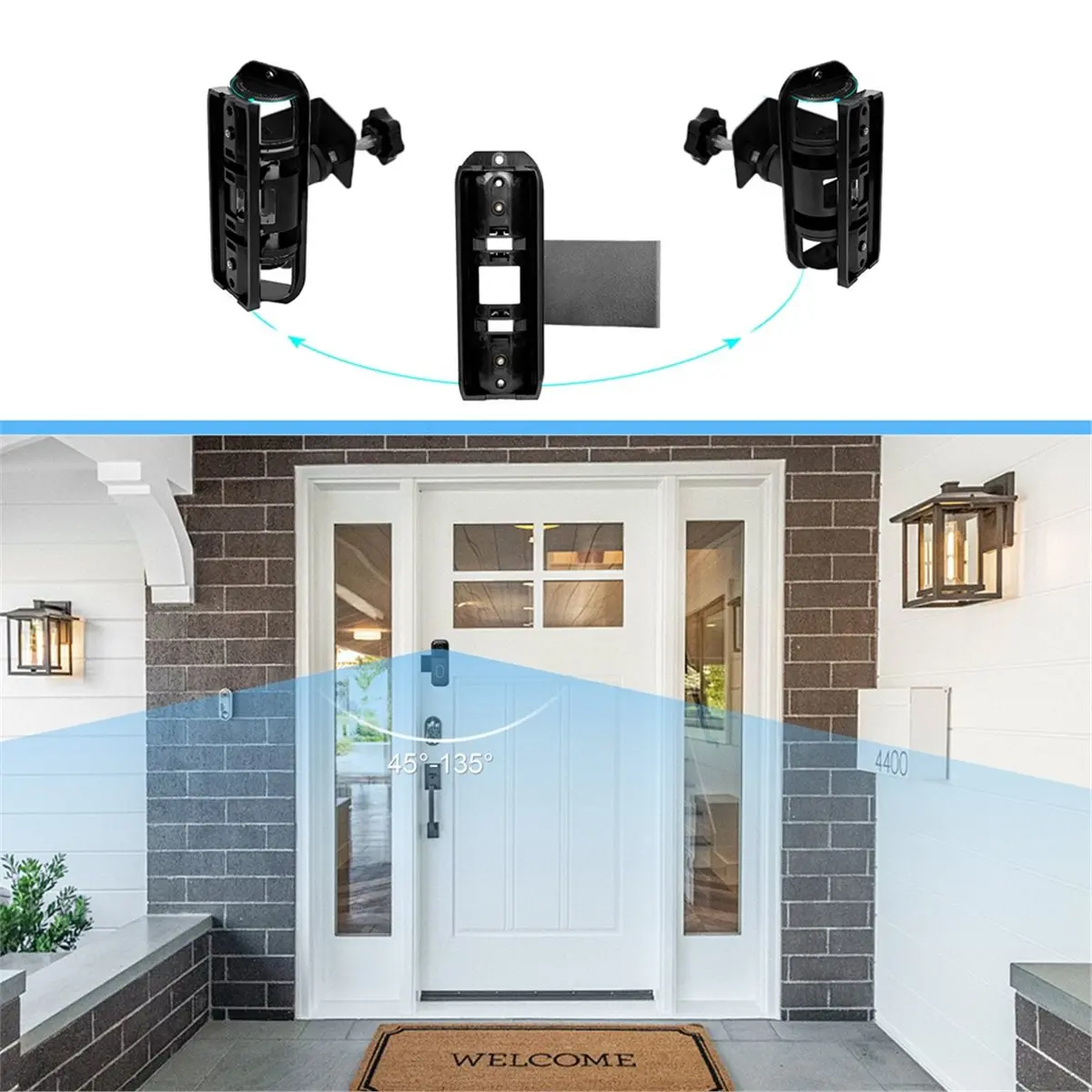 【STABLE QUALITY】Doorbell Bracket 45°-135° Adjustable Angle Mount Doorbell Accessories for Blink 2nd Gen Doorbells Rack W/ Chargi
