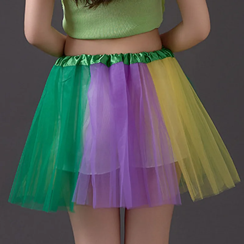 Buikdans Goud Paars Groen Gaas Rok Pailletten Fringe Midi Rok Carnaval Festival Dansvoorstelling Rok