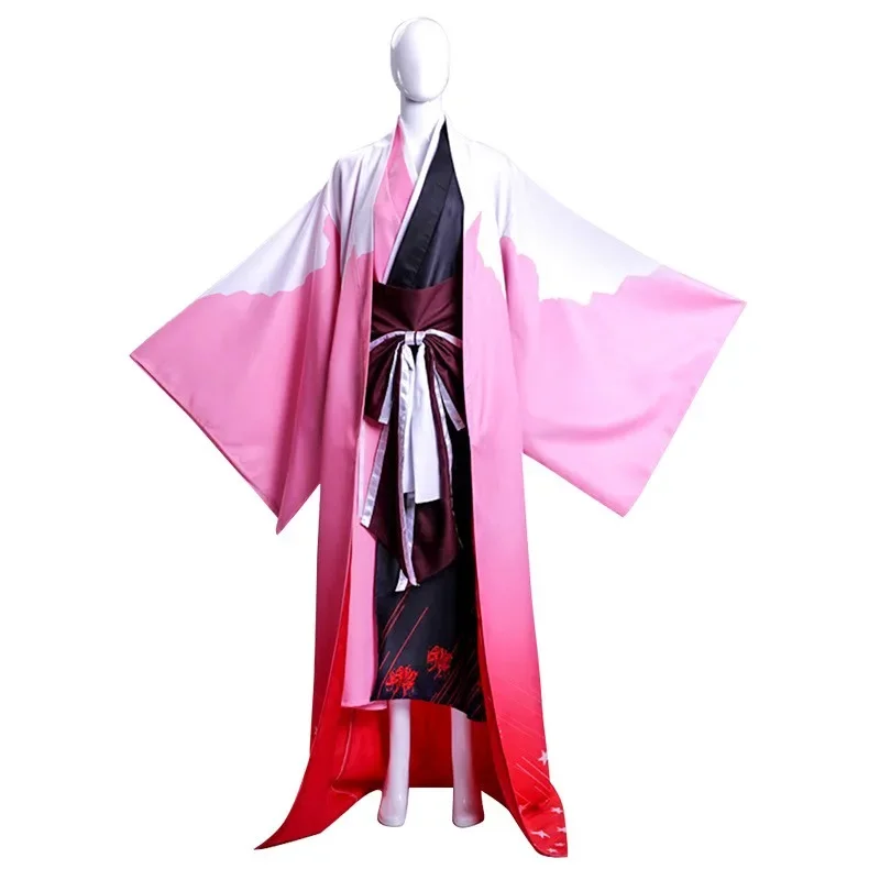 Anime Bungo Cosplay Stray Ozaki Kouyou Cosplay Costume Higanbana Japanese Pink Kimono Unisex Woman Carnival Party Suit